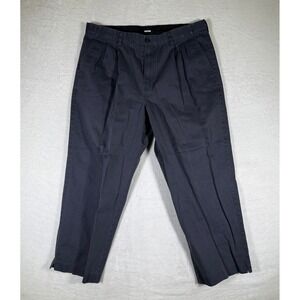 LLBean Comfort Waist Pleated Pants Mens 37x29‎ Gray Chinos Casual Office
